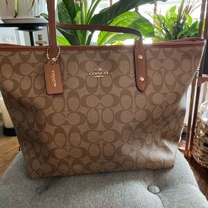 Coach Tan Signature Tote Bag